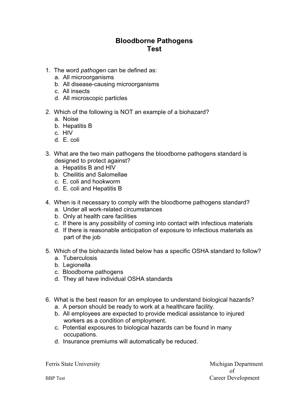 Blood-Borne Pathogens