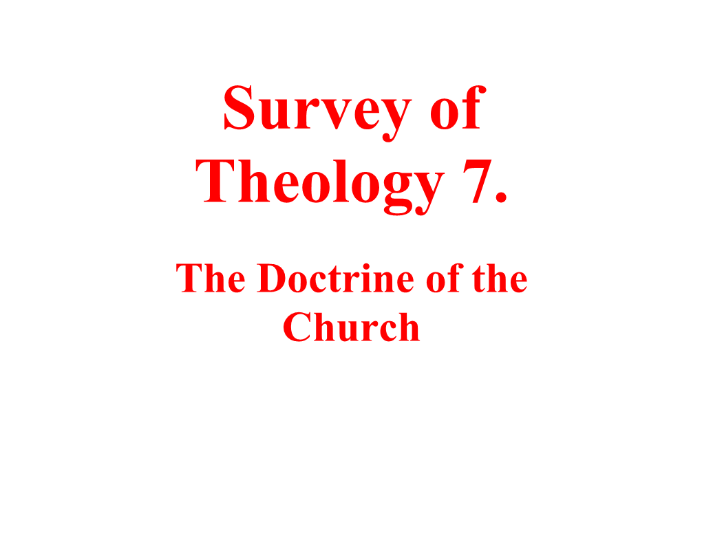 Survey of Theology 7