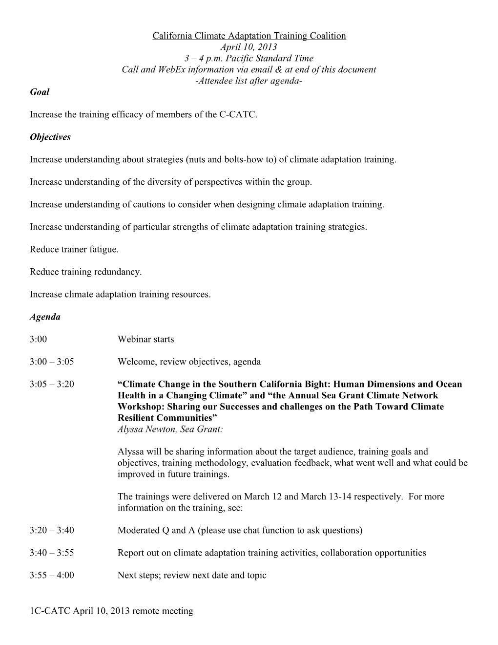 California Climate Adaptation Training Coalition