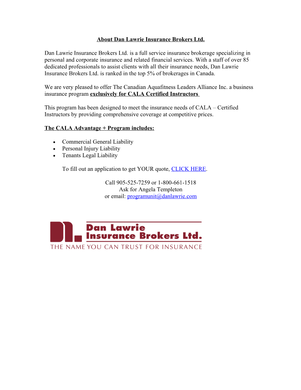 About Dan Lawrie Insurance Brokers Ltd