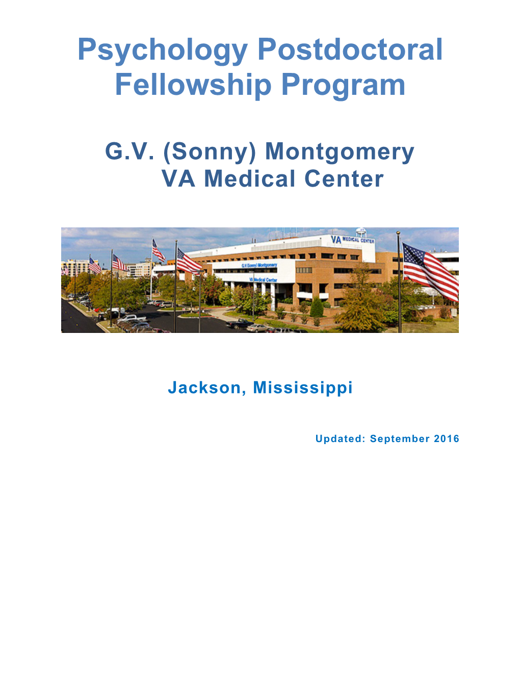 Jackson Psychology Postdoctoral Fellowship Brochure