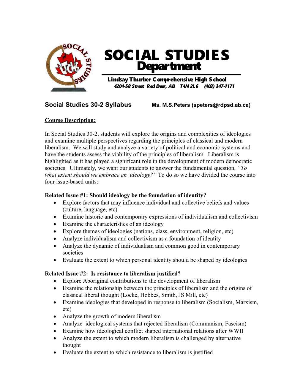 Social 30 Draft Course Outline