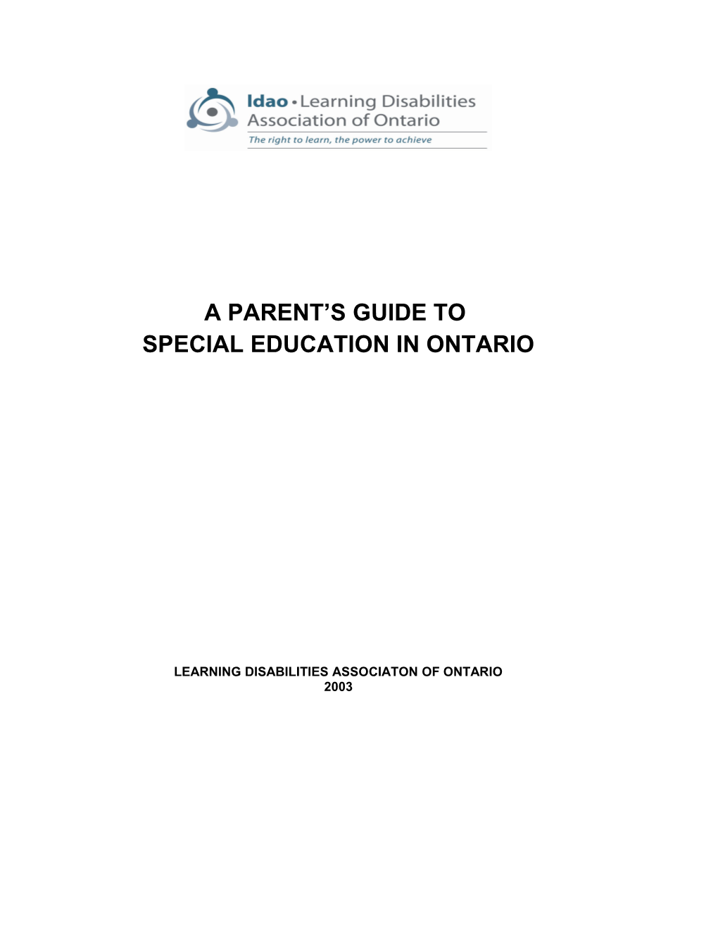 Learning Disabilities Associaton of Ontario