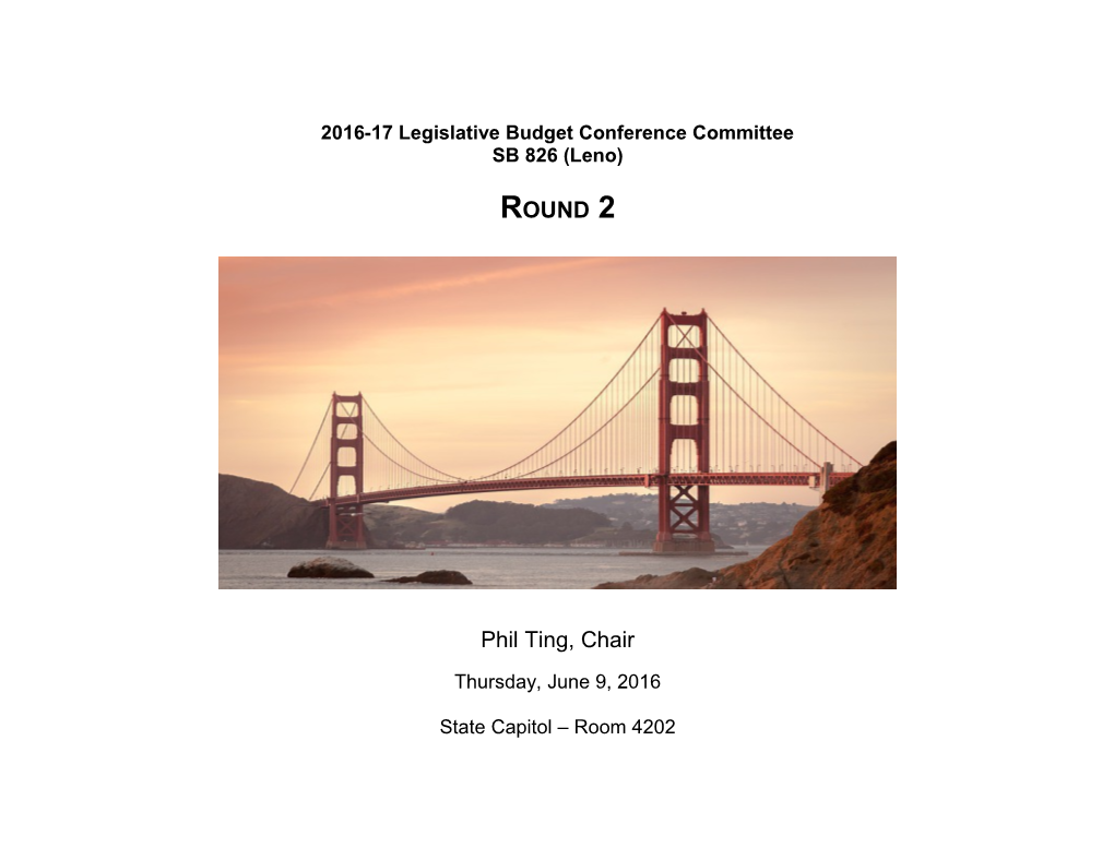 2016-17 Legislative Budget Conference Committee
