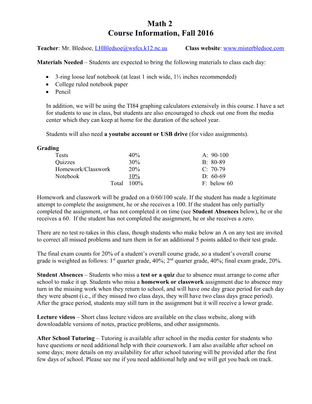 Advanced Functions and Modeling