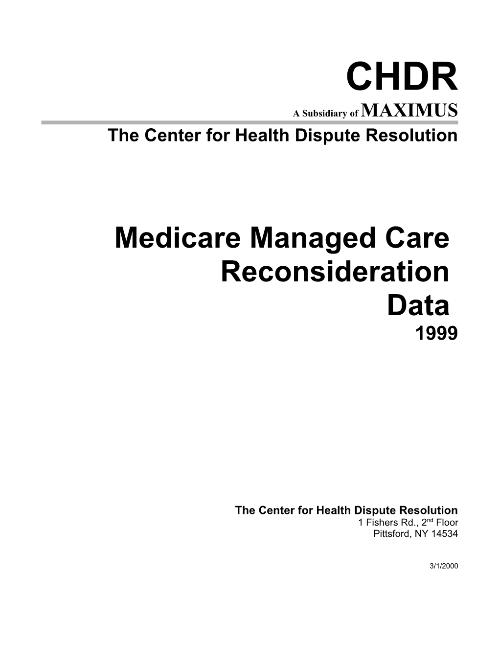 The Center for Health Dispute Resolution