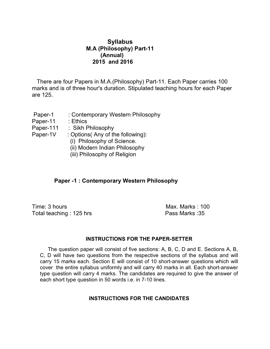 M.A (Philosophy) Part-11