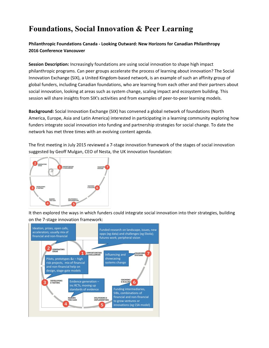 Foundations, Social Innovation & Peer Learning