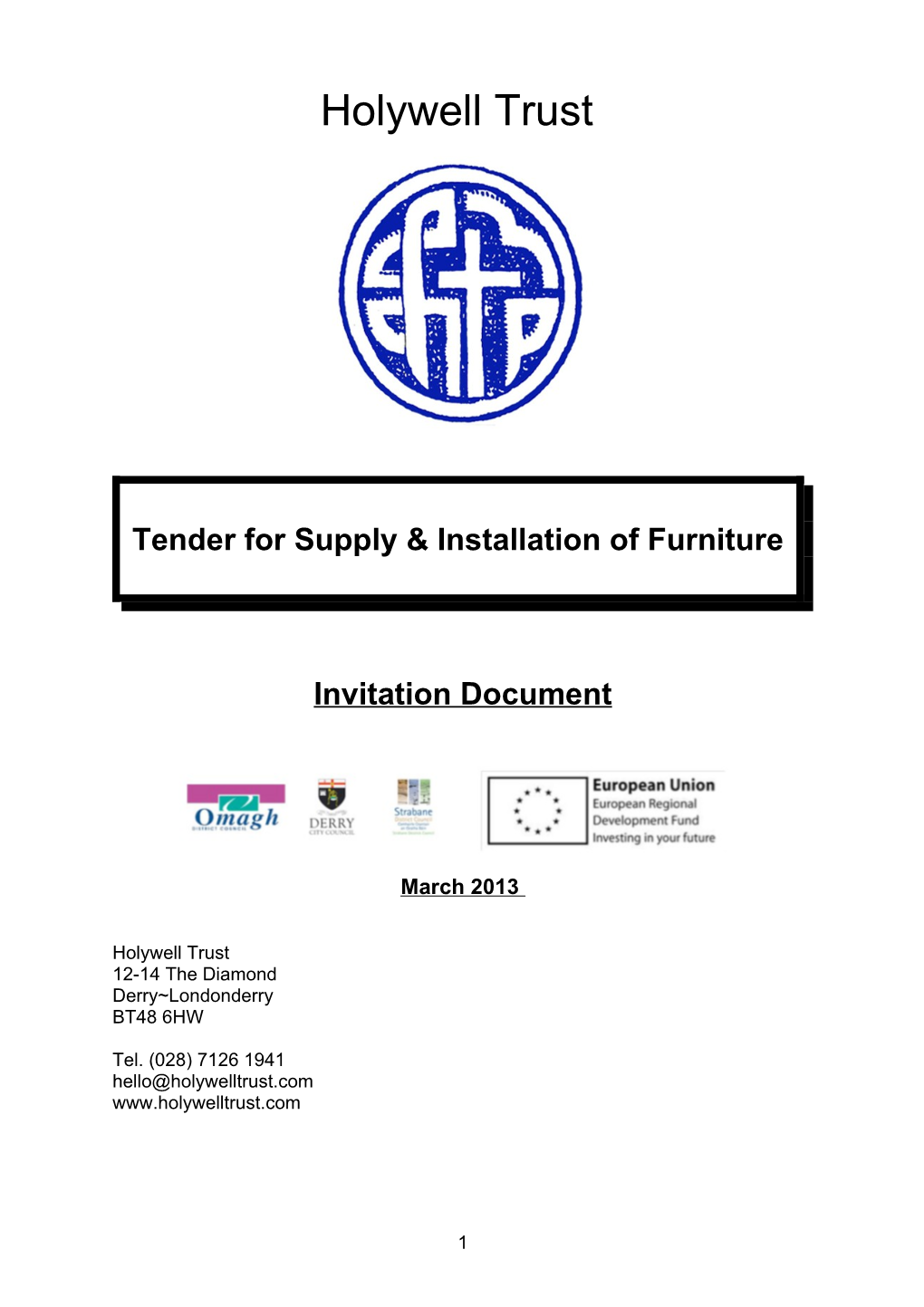 Tender for Supply & Installation of Furniture
