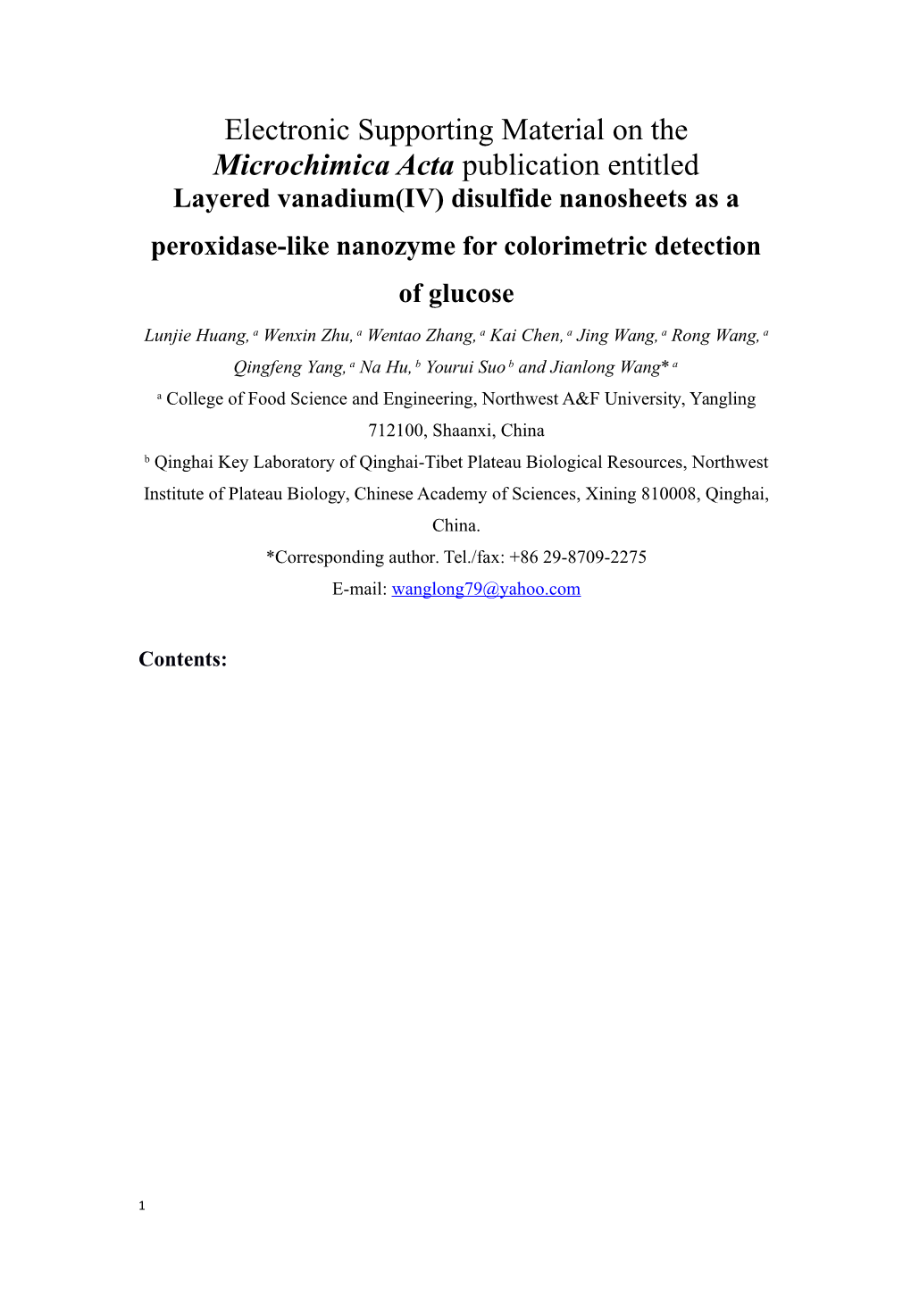 Electronic Supporting Material on the Microchimicaacta Publication Entitled