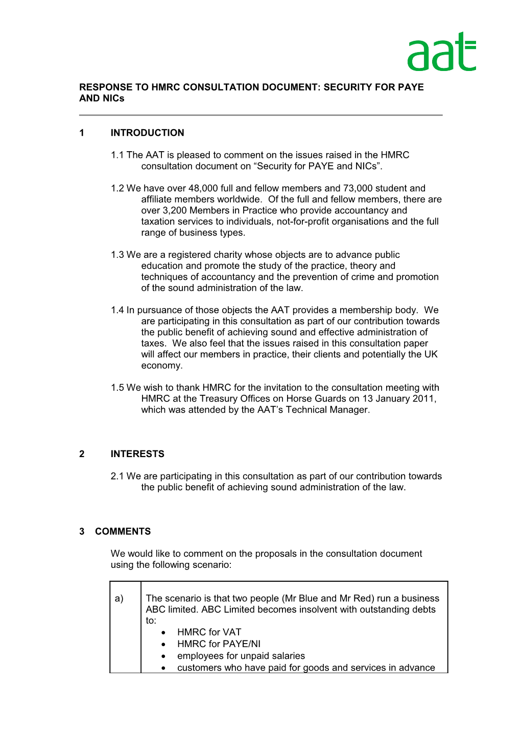 Response to Hmrc Consultation Document: Working with Tax Agents the Next Stage