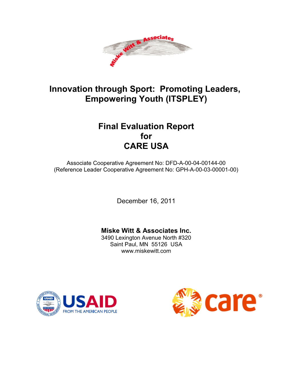 Innovation Through Sport: Promoting Leaders, Empowering Youth: Final Cross-Country Evaluation