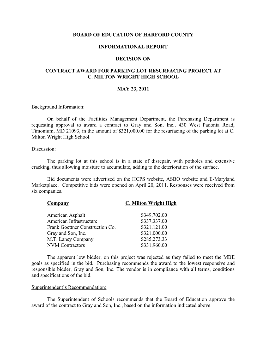 Board Letter 5 23 11 Gray Son Inc