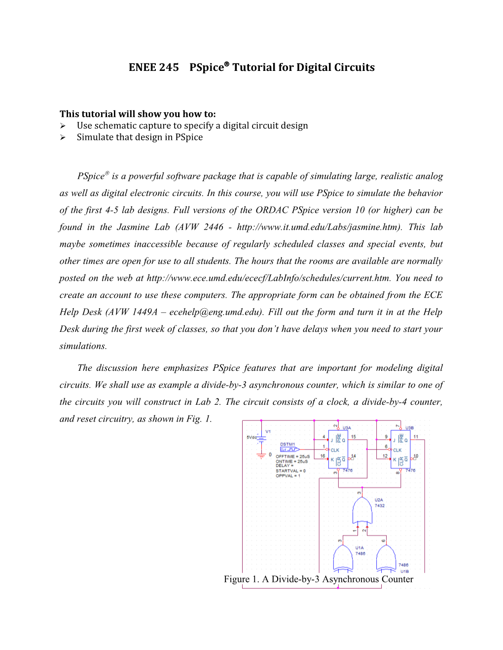 ENEE 245 Pspice Tutorial for Digital Circuits