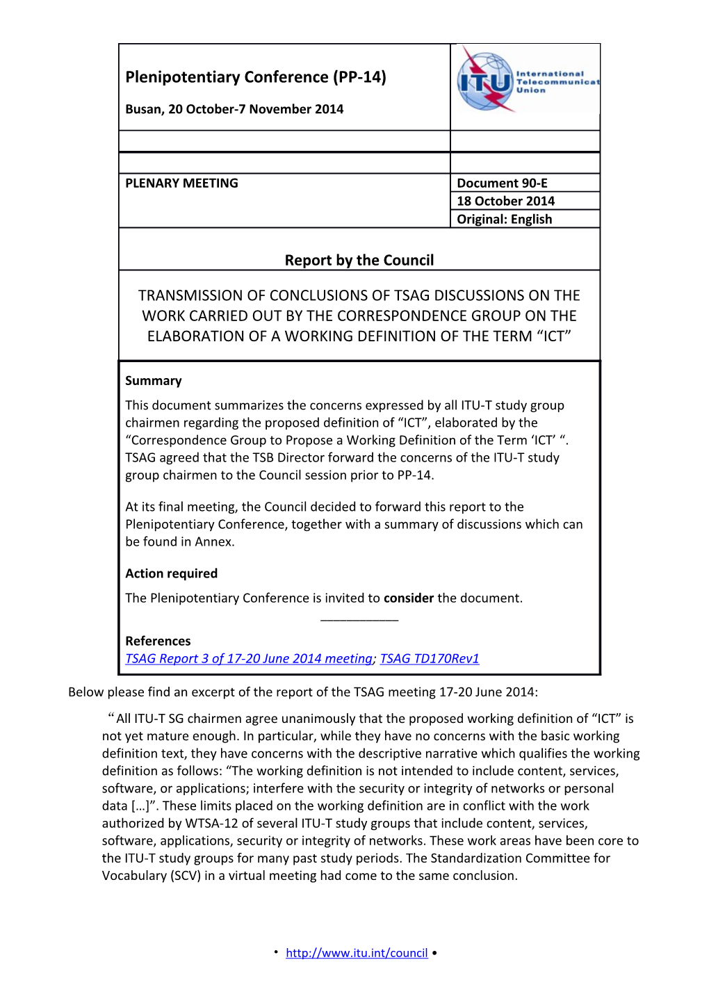 C14/109 - Definition of the Term ICT