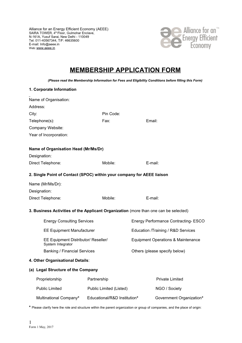 Membership Application Form s21