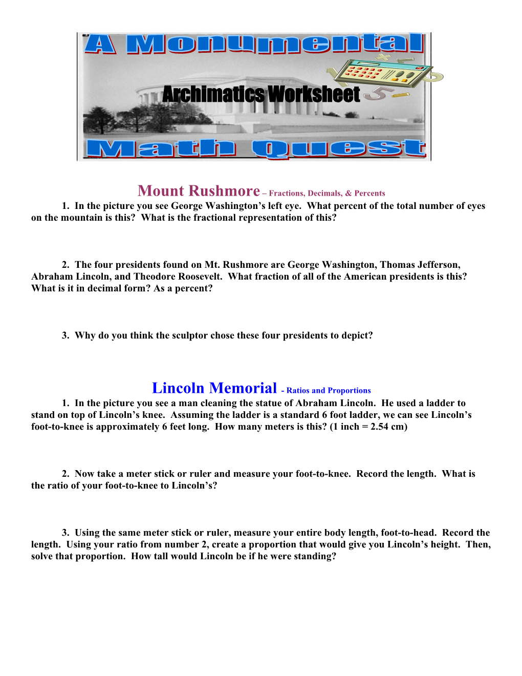 Archimatics Worksheet