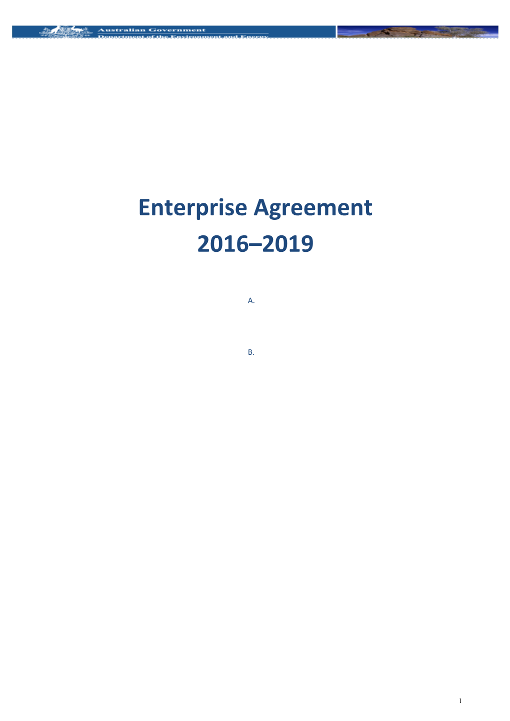 Department of the Environment and Energy Enterprise Agreement 2016-2019