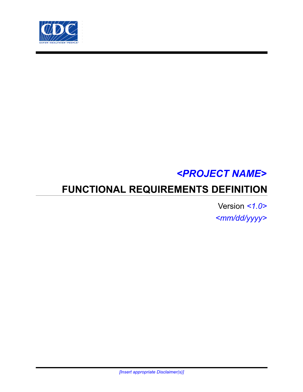 Functional Requirements Definition