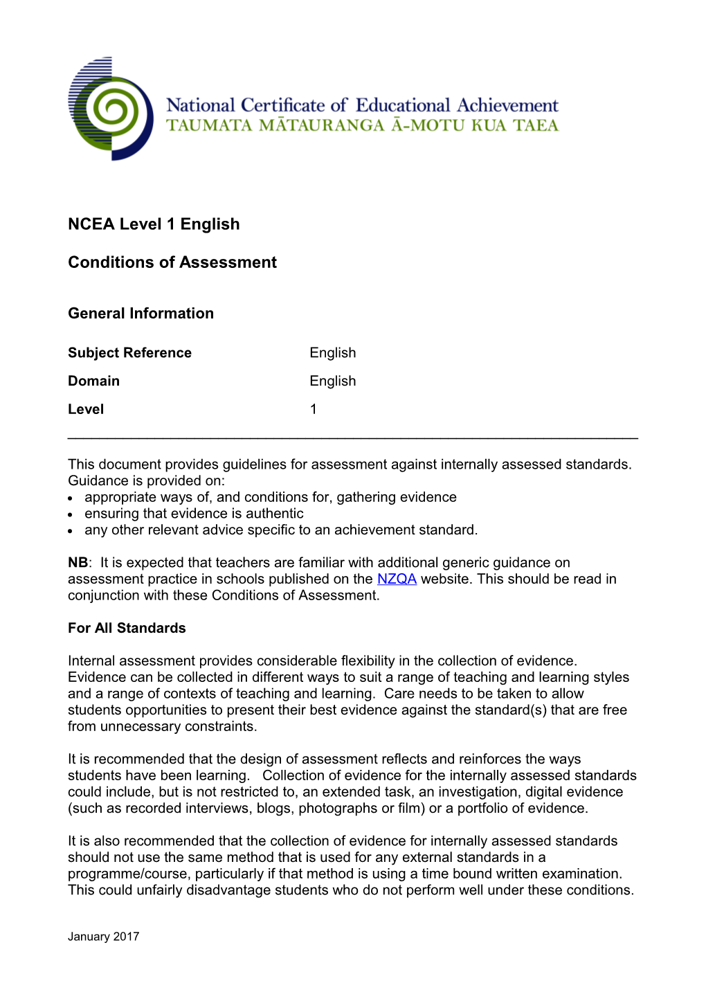 NCEA Level 1English