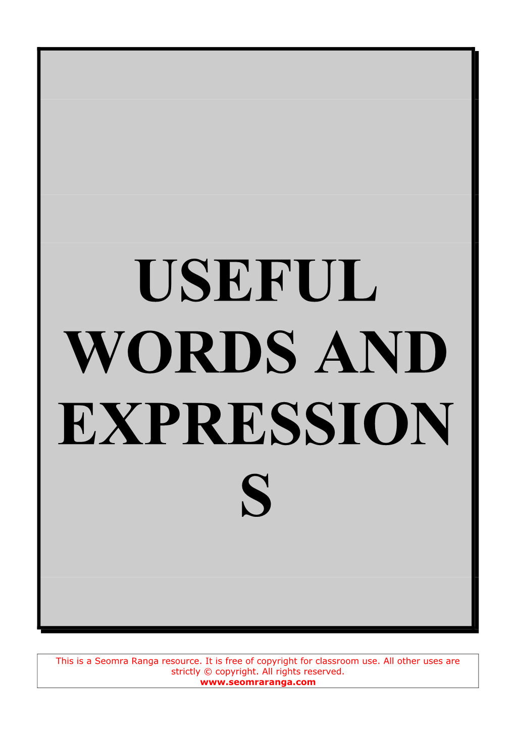 Useful Words and Expressions