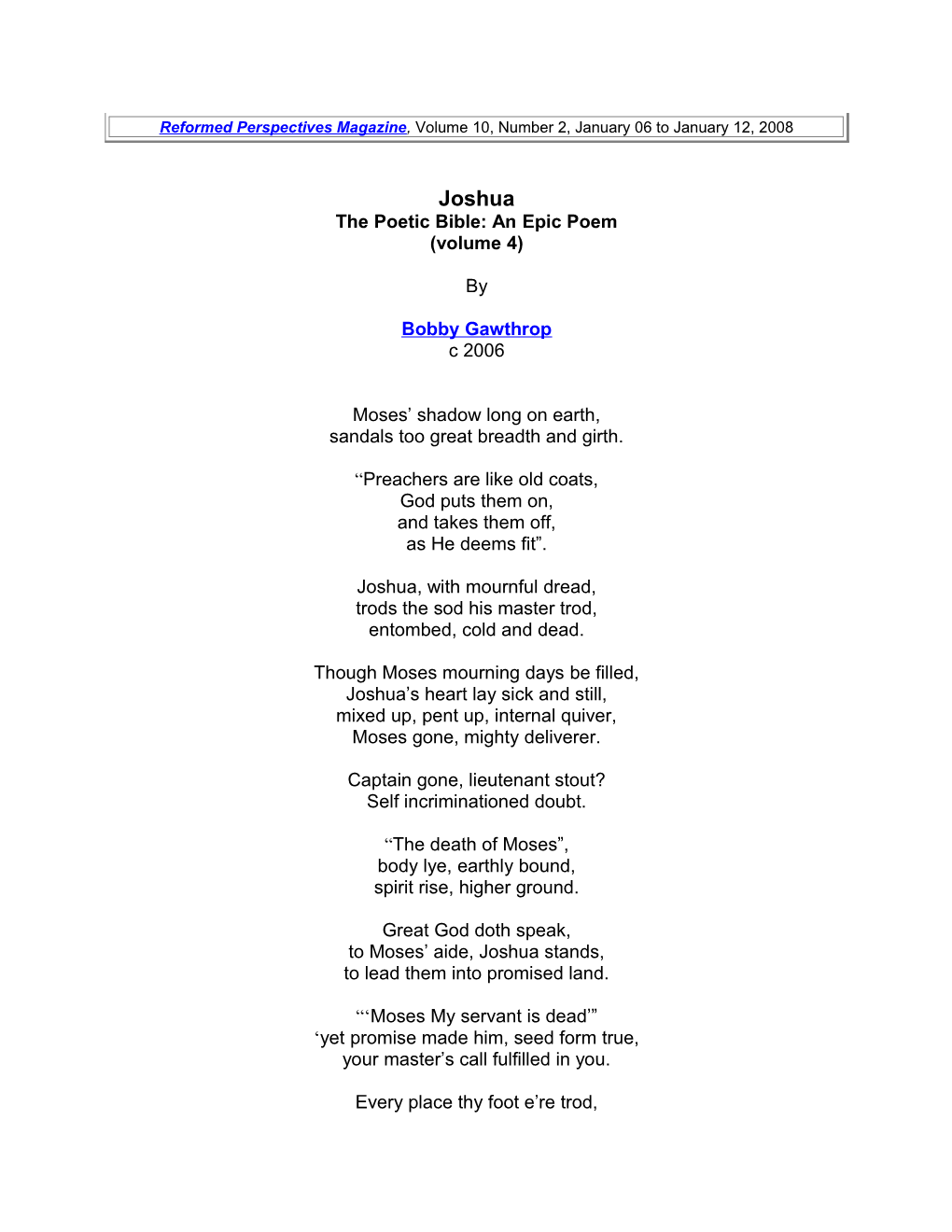 THE POETIC BIBLE (Joshua-Vol