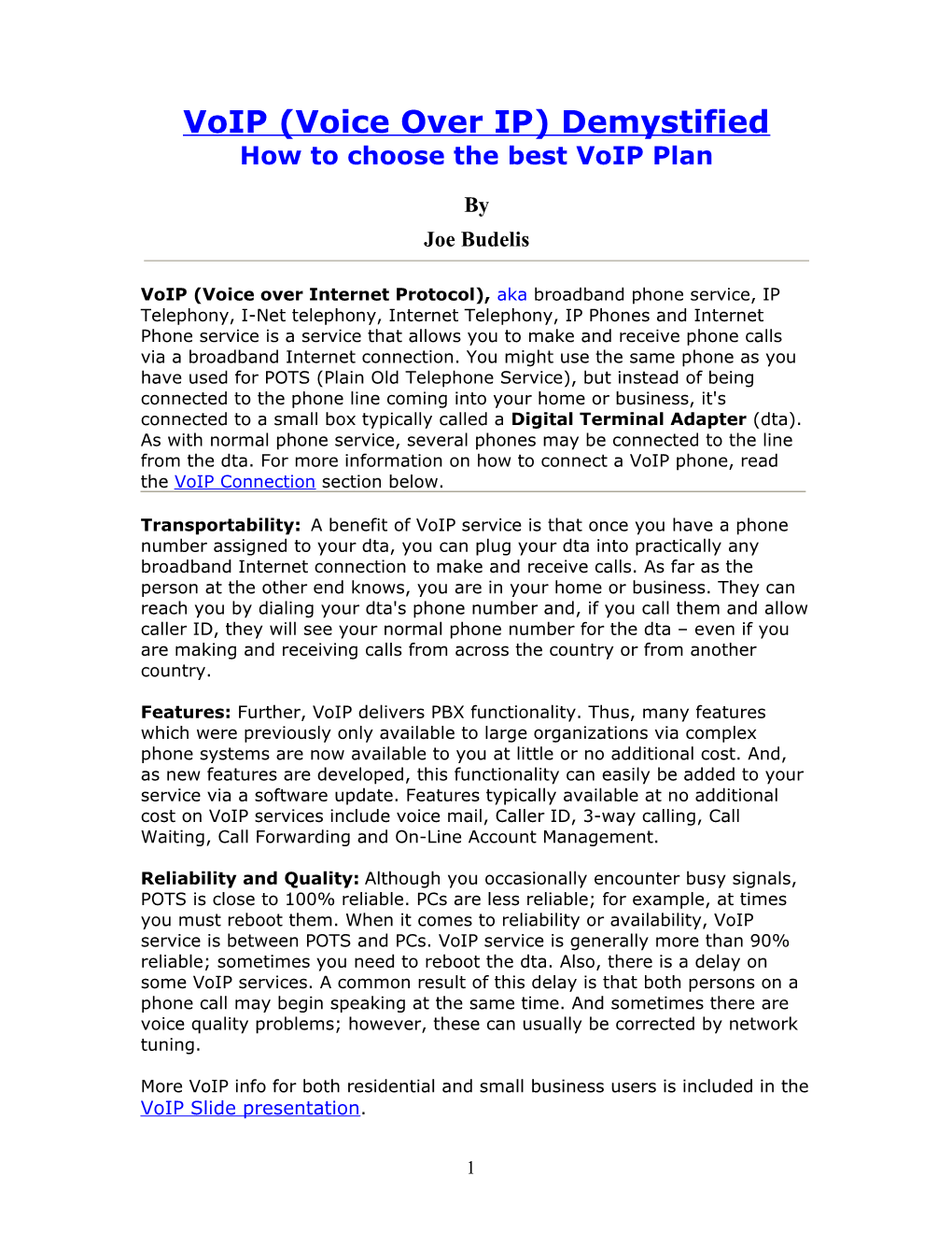 Voip for Dummies