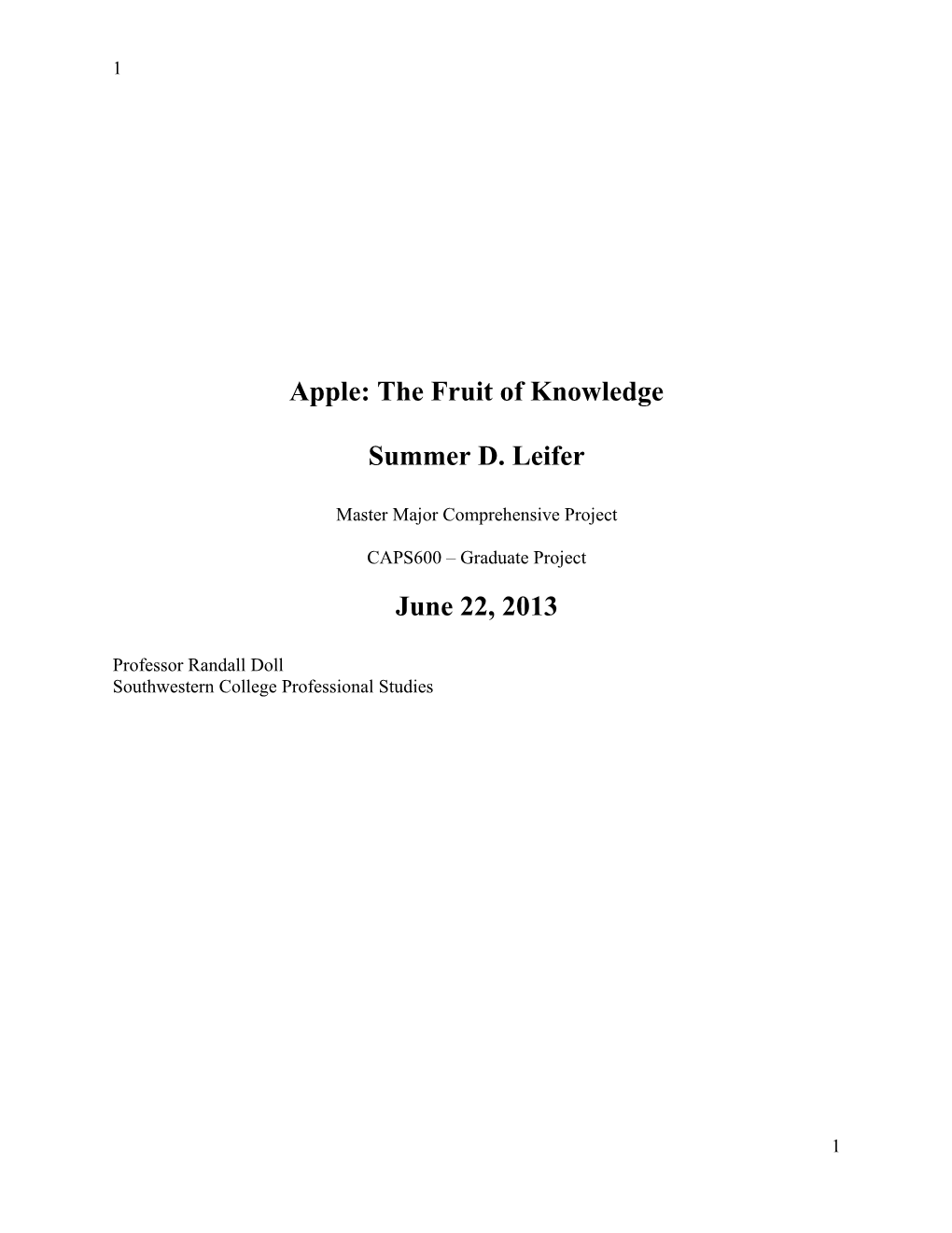 Apple: the Fruit of Knowledge