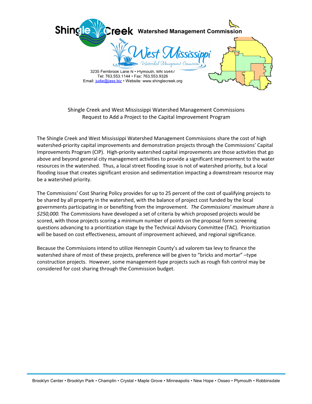 Shingle Creek and West Mississippi Watershed Management Commissions