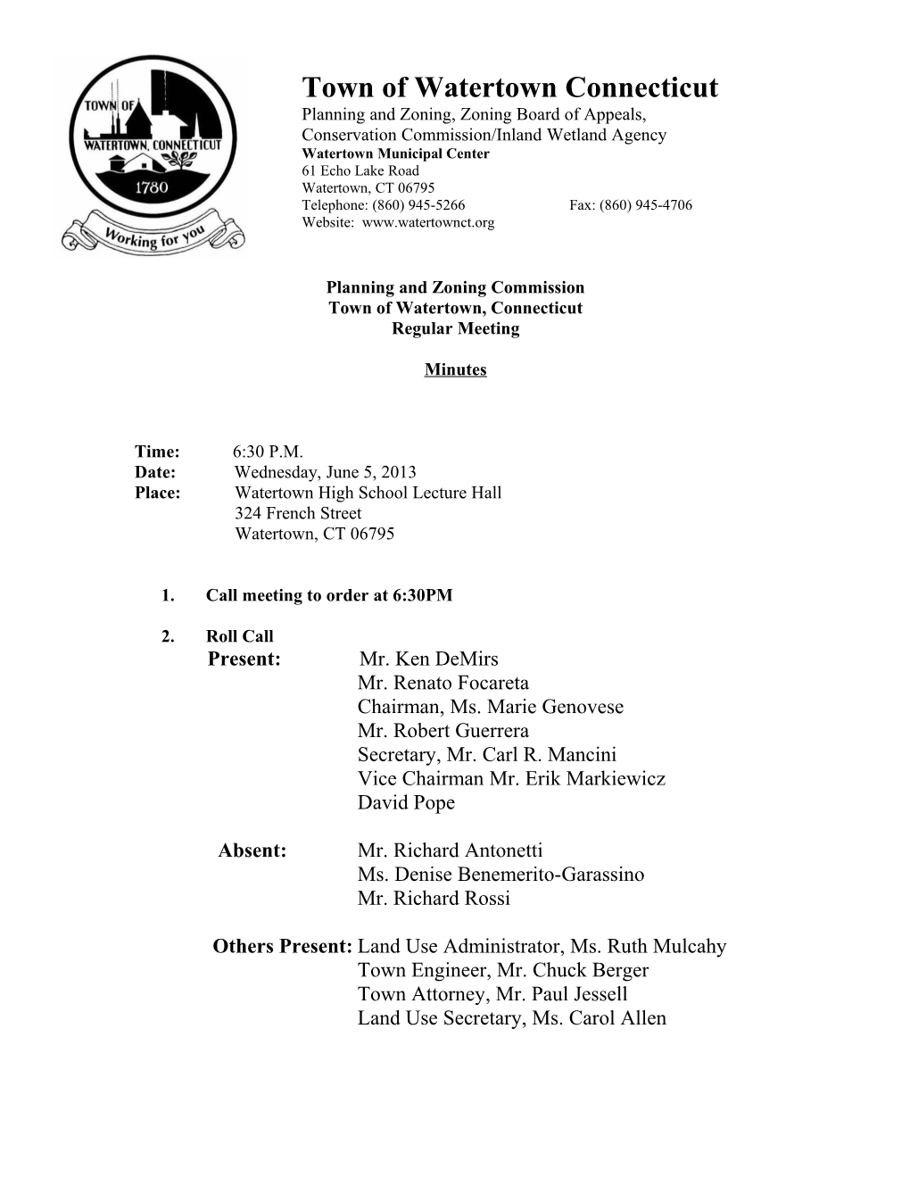 Planning and Zoning Commission