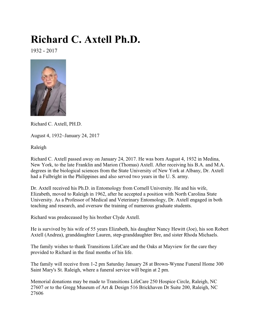 Richard C. Axtell Ph.D