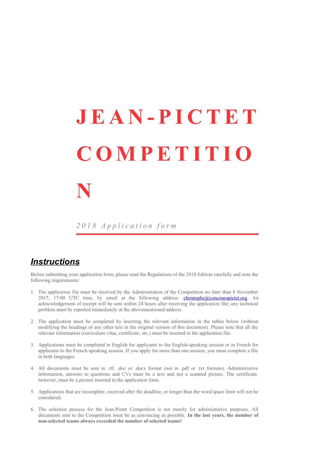 Jean-Pictet Competition