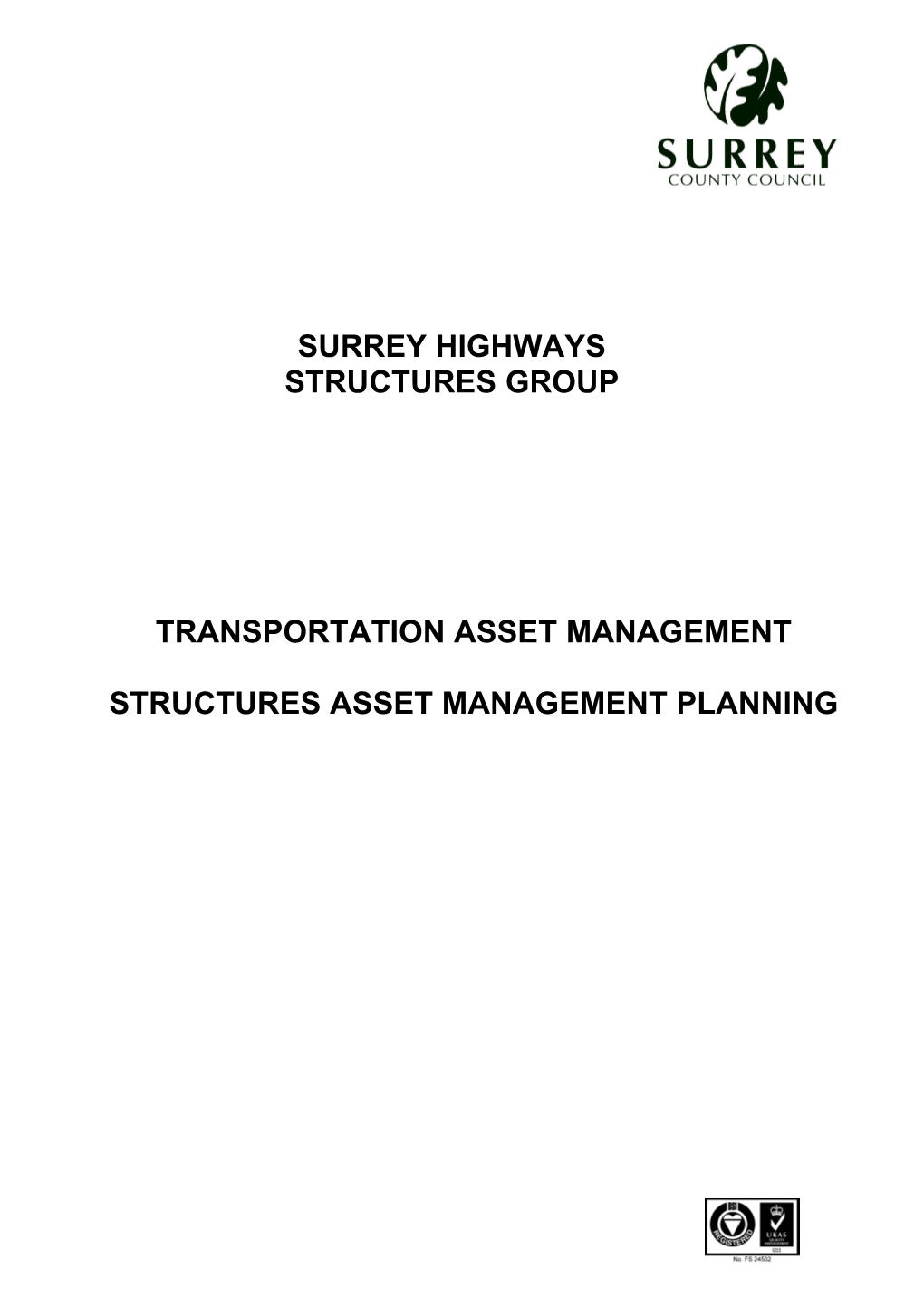 Structures Asset Management Planning