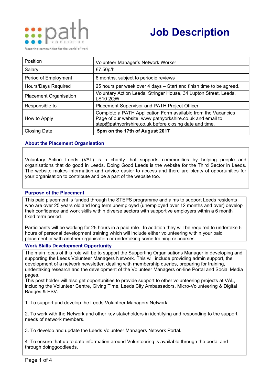 About the Placement Organisation