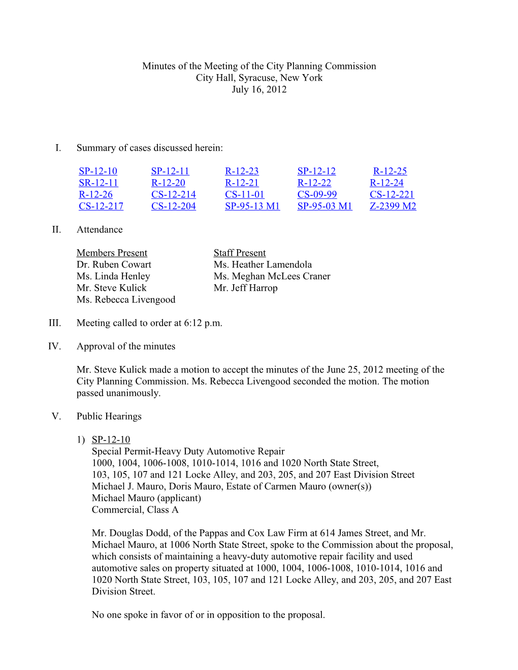 Agenda of the Meeting of Thecity Planning Commission s1