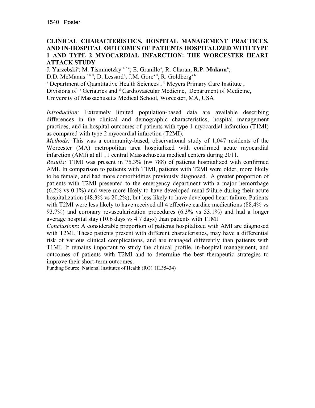 Clinical Characteristics, Hospital Management Practices, and In-Hospital Outcomes of Patients