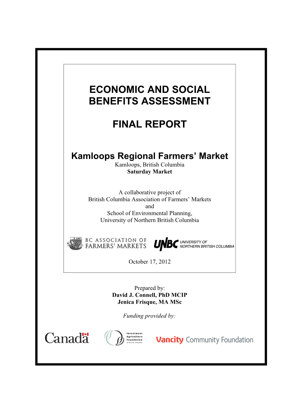 Economic and Social Benefits Assessment