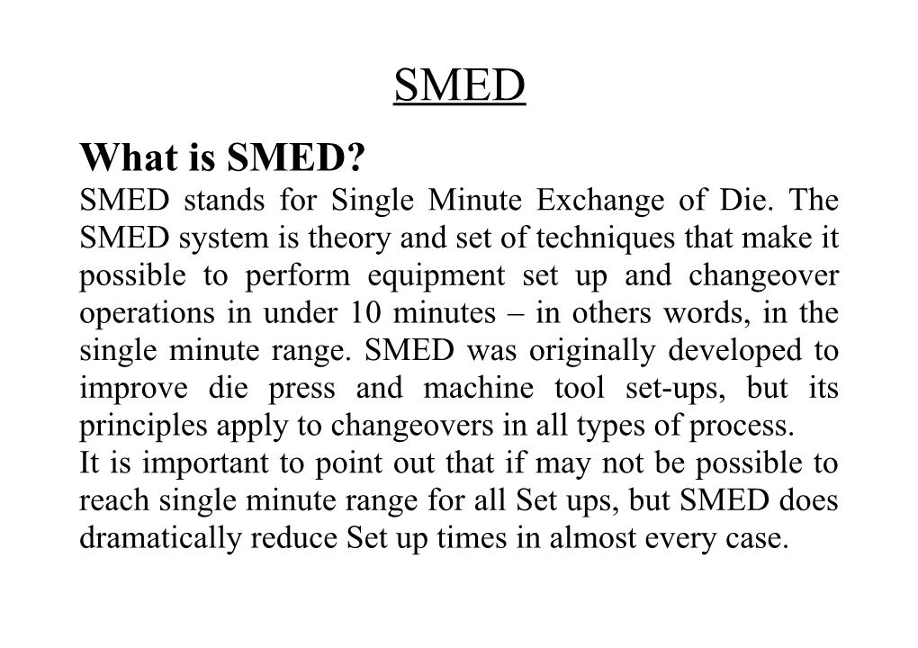 Why SMED Is Important for Companies?