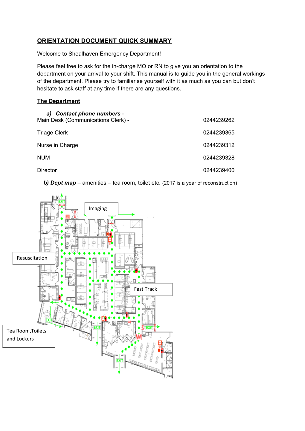 Orientation Document Quick Summary