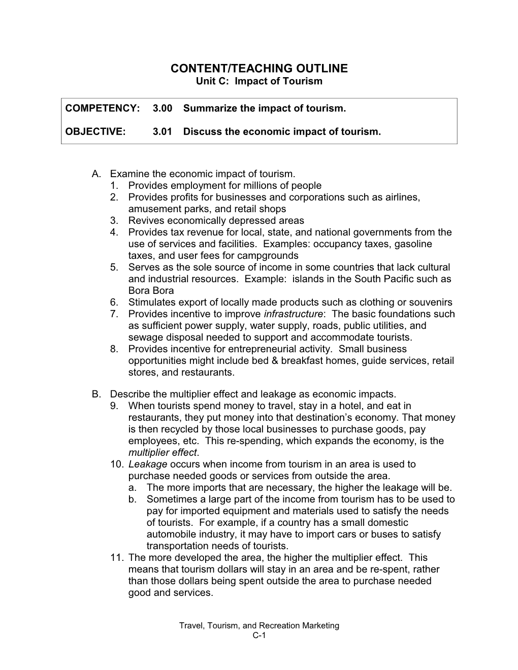 Content/Teaching Outline