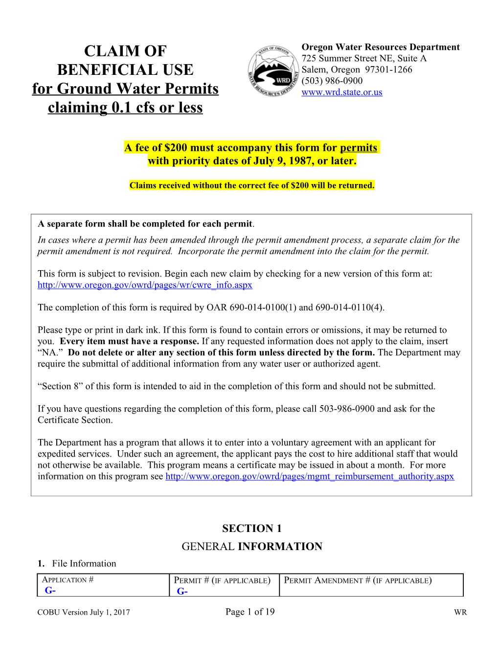Oregon Water Resources Department s1