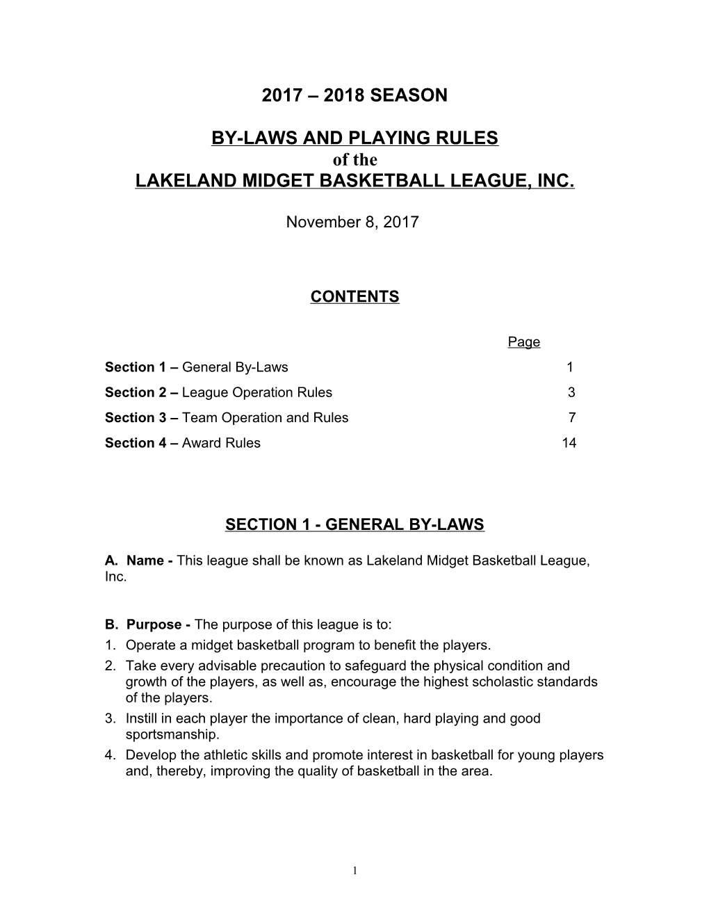 By-Laws and Playing Rules