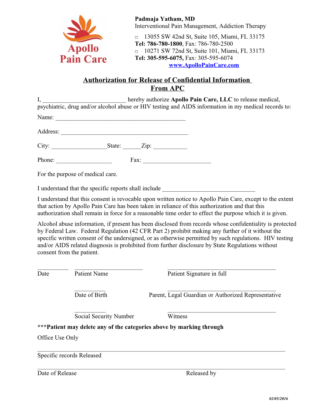 Pain Management Fax Referral