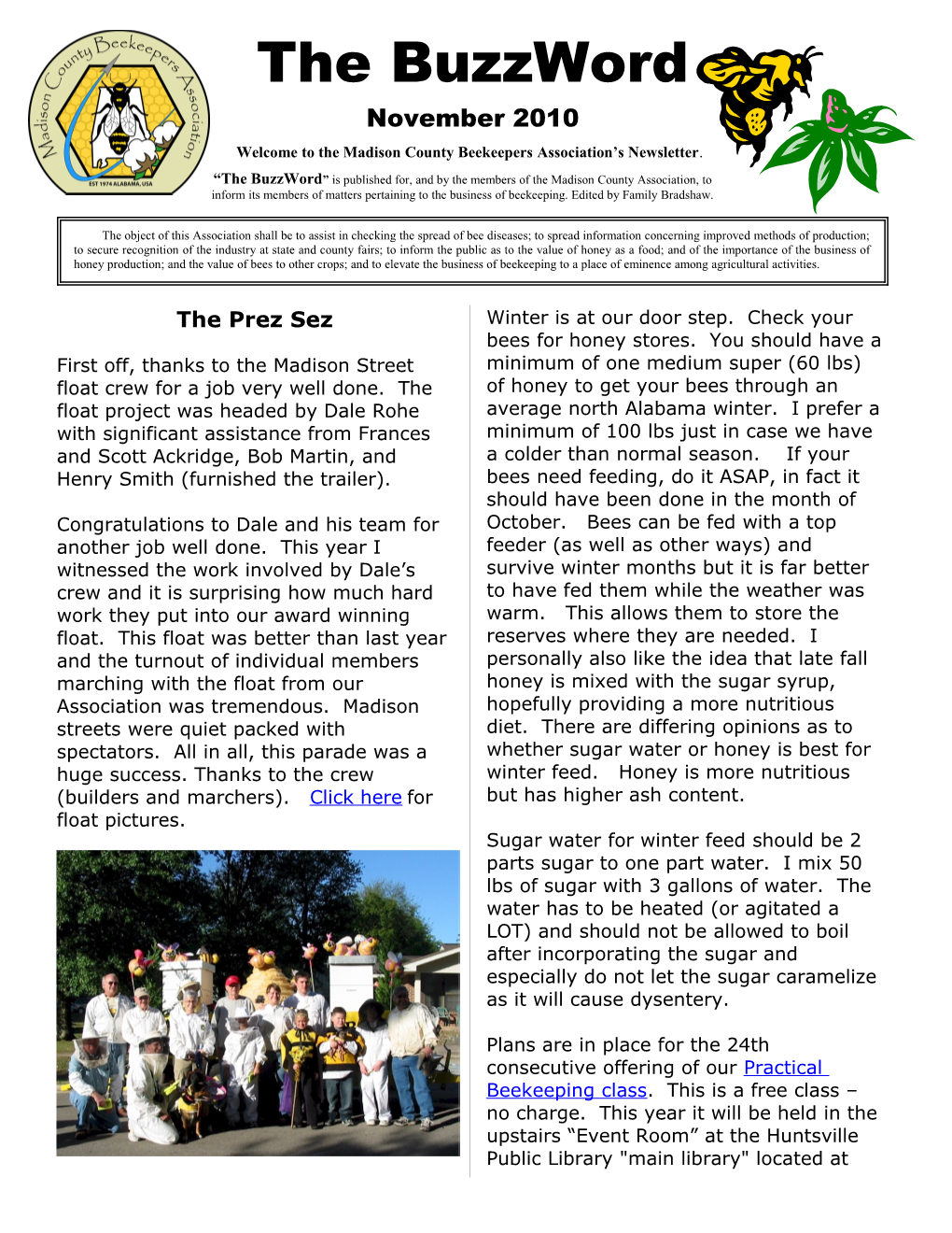 Welcome to the Madison County Beekeepers Association S Newsletter s2