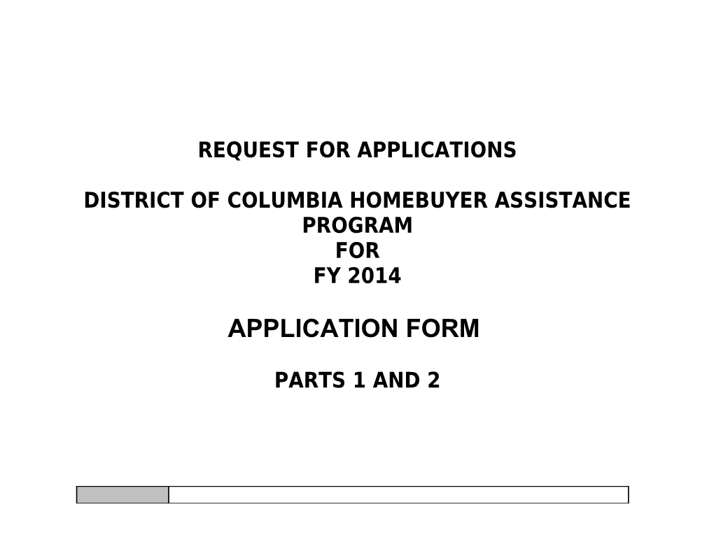 District of Columbia Homebuyer Assistance Program