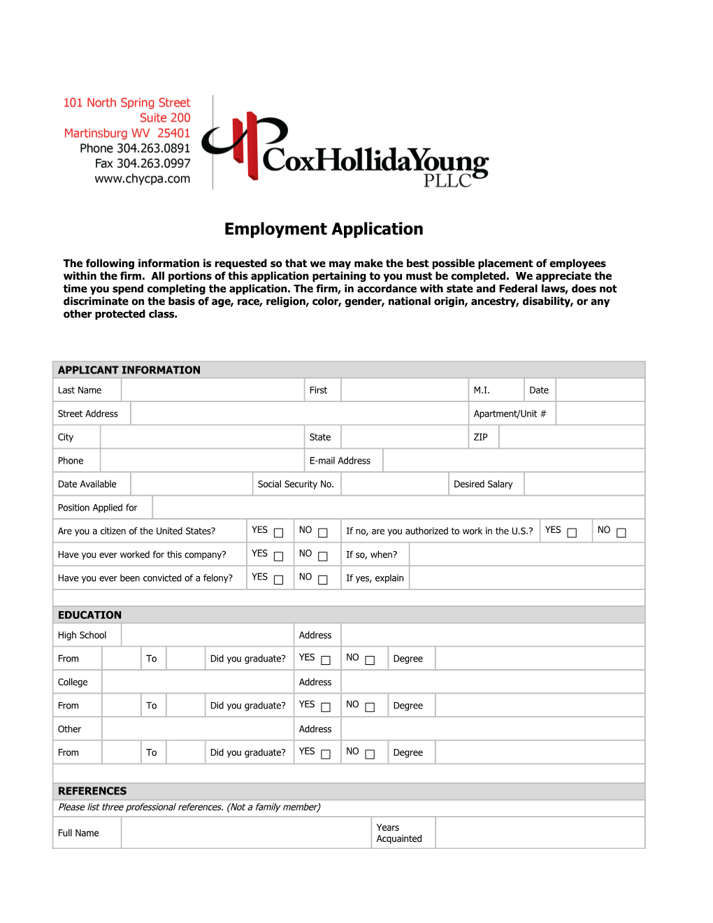 Employment Application (2-Pp.) s14