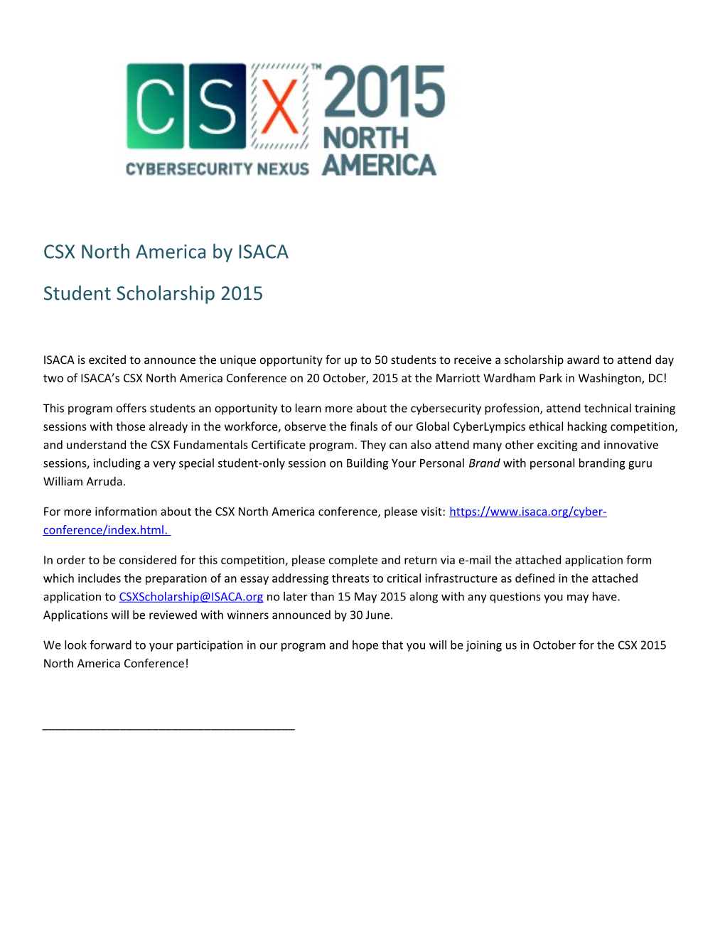 CSX North America by ISACA