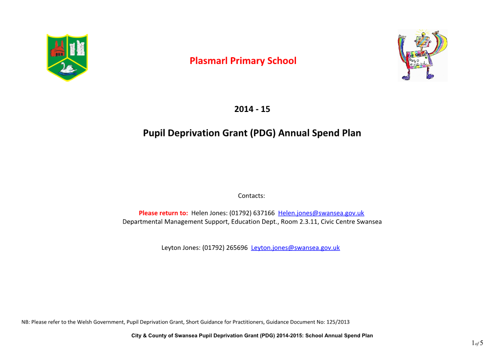 PDG Spend Plan - 2014/2015