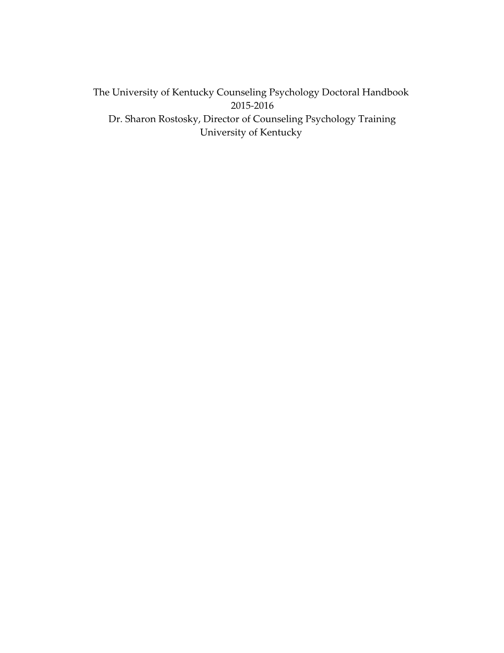 UK Counseling Psychology Doctoral Handbook 2006