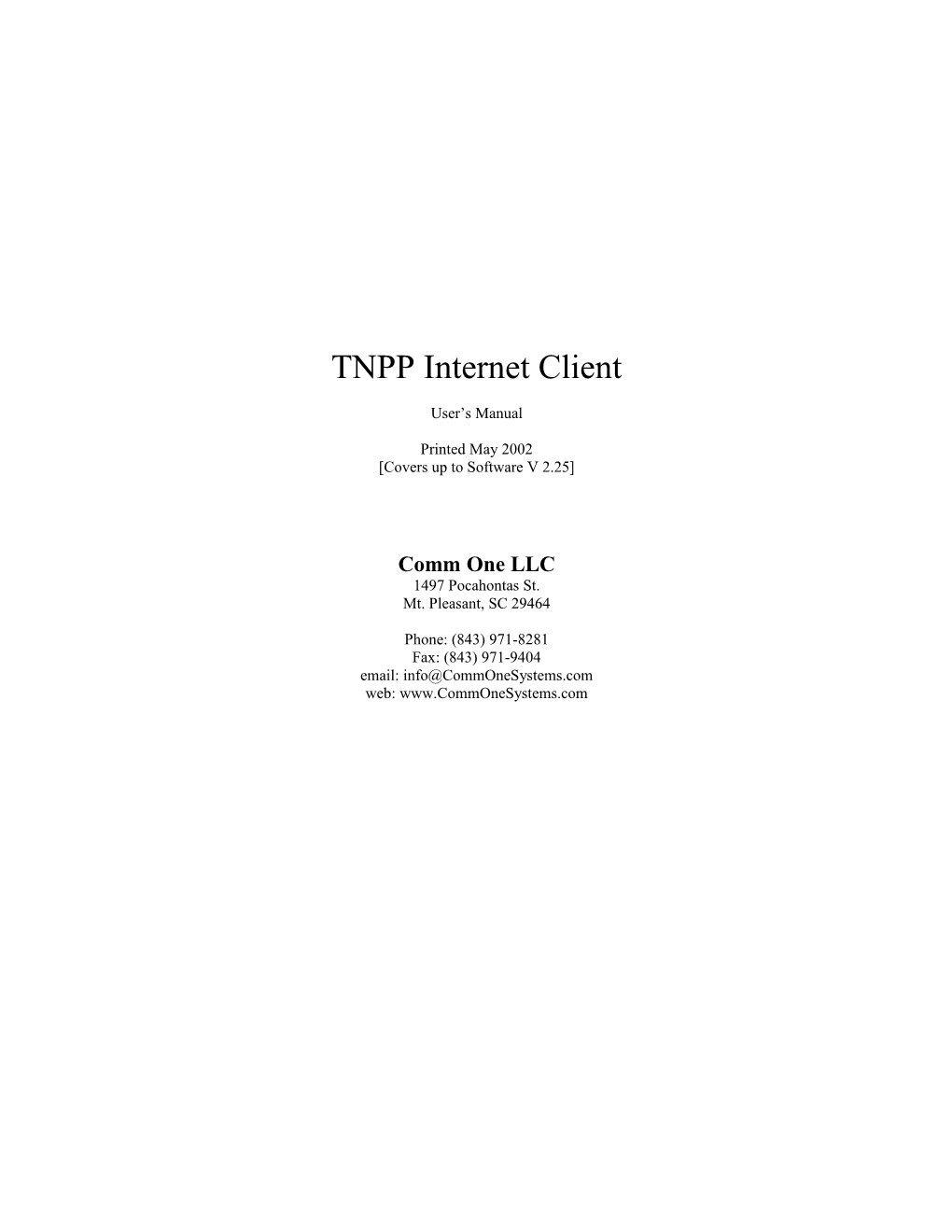 TNPP Internet Client